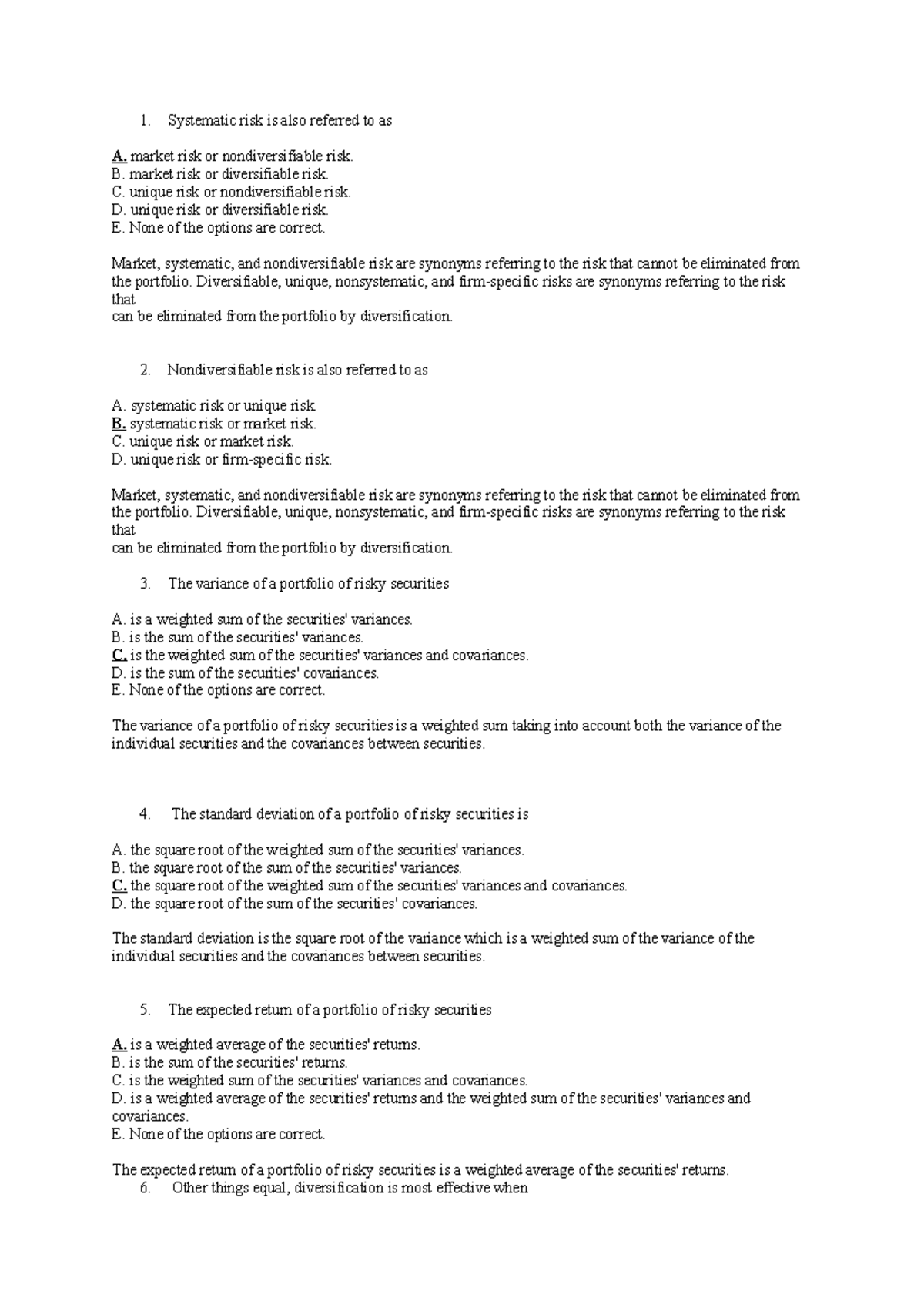 exam-qna-markowitz-portfolio-theory-systematic-risk-is-also-referred