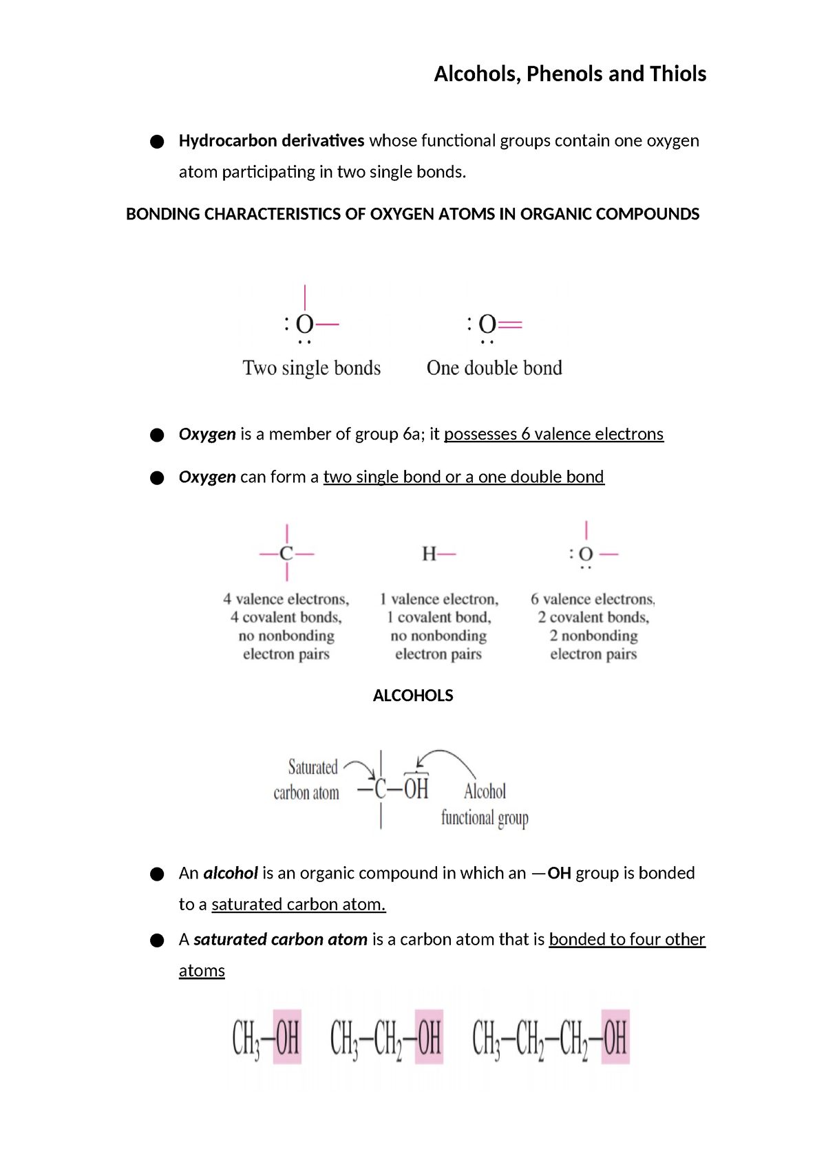 Alcohol-Trans - chem - Hydrocarbon derivatives whose functional groups ...