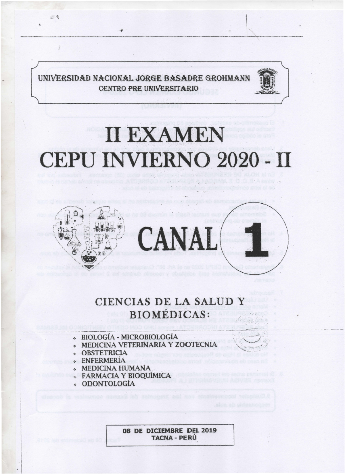 Canal 1 CEPU Invierno 2020 II - 1 1. ~- UNIVERSIDAD NACIONAL JOR6E ...