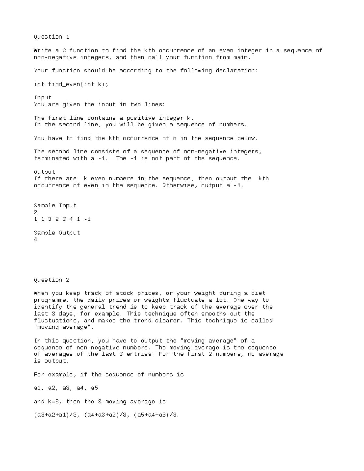 433427850-C-Programming - Question 1 Write a C function to find the kth ...