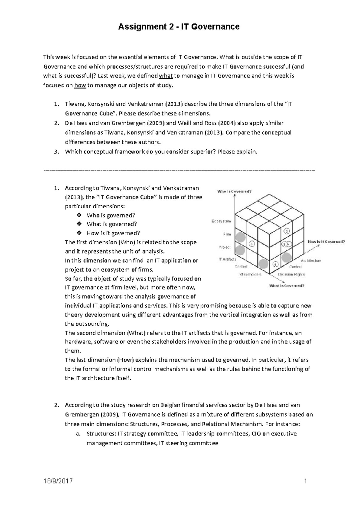 Assignment 2 It Governance Ebm048a05 Rug Studeersnel