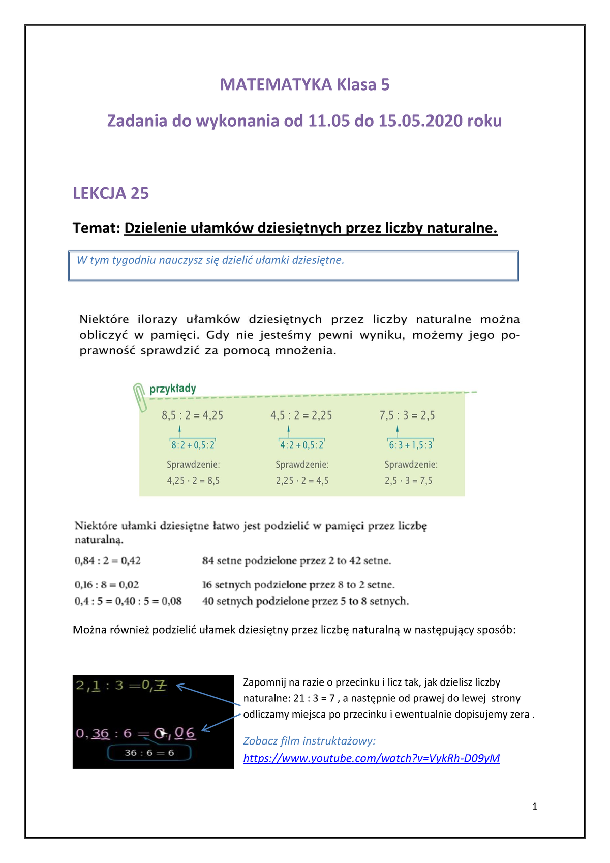 Matematyka Klasa 5. (11. - 15) - MATEMATYKA Klasa 5 Zadania Do ...