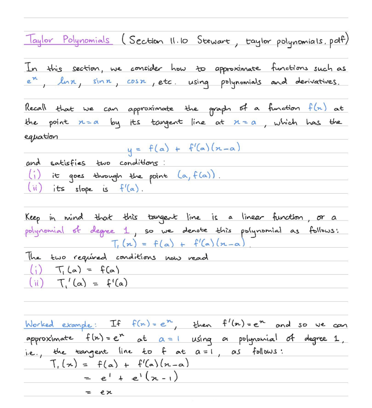 15. Taylor Polynomials - Taylor Polynomials ( Section 11 Stewart ...