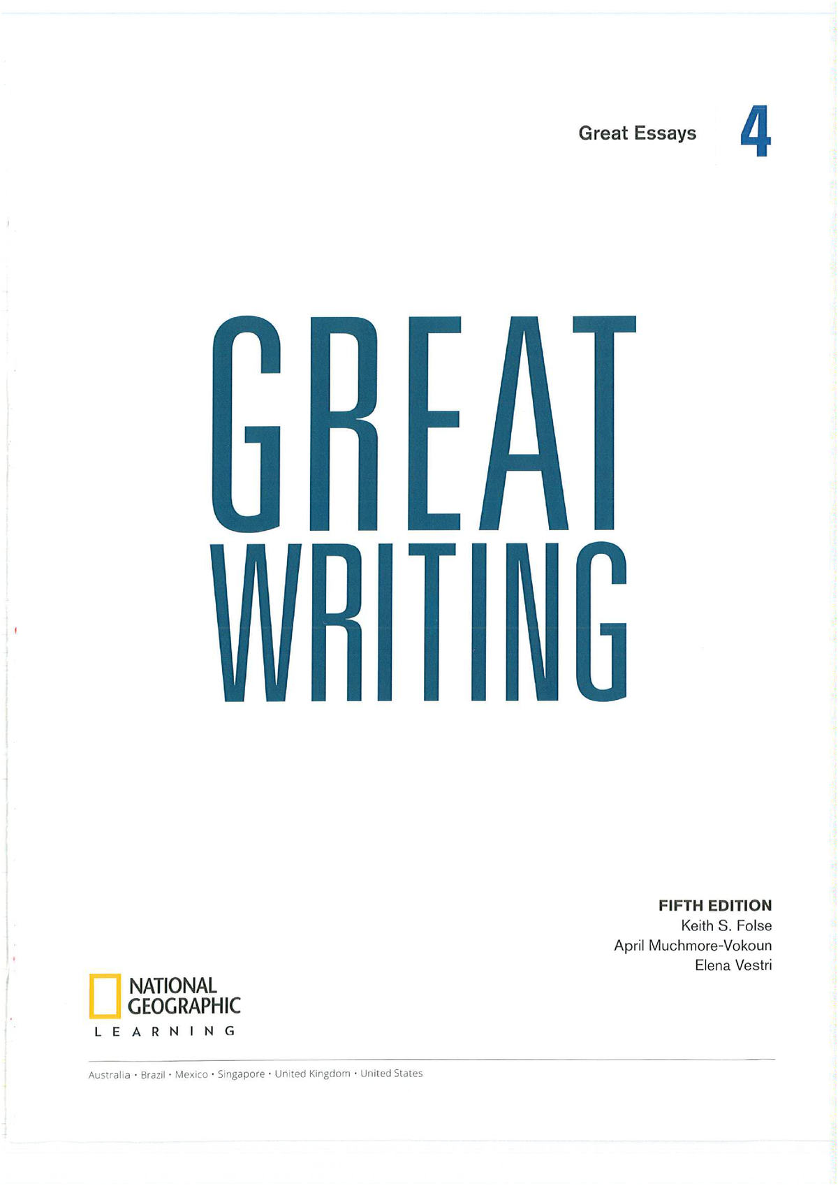 great writing 4 great essays 4th edition answer key