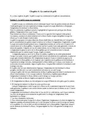 Chapitre 5 Section 1 Le Contrat De Depot - Chapitre 5: Le Dépôt Et Le ...