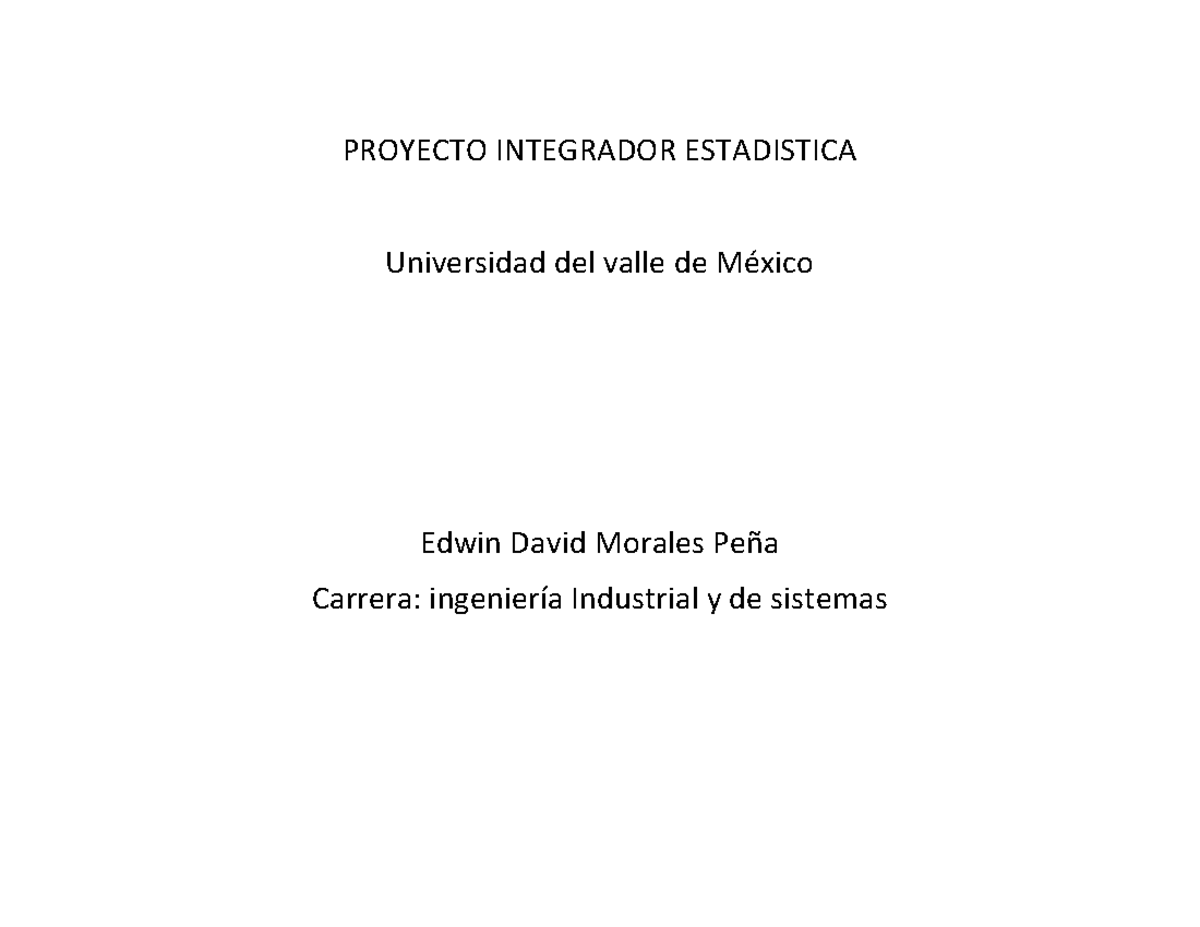 Pryecto Final DE Estadistica - PROYECTO INTEGRADOR ESTADISTICA