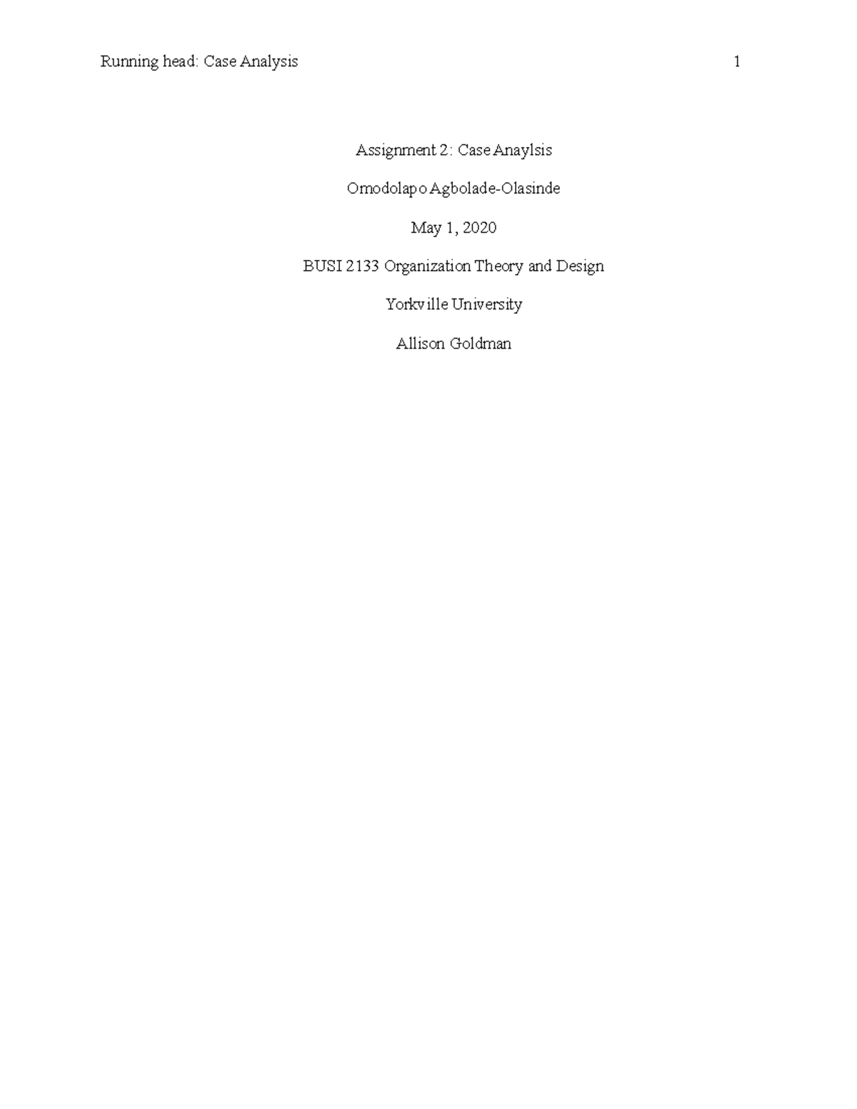 BUSI 2023 Business Law Assignment 2 - Case analysis - BUSi 2023 ...