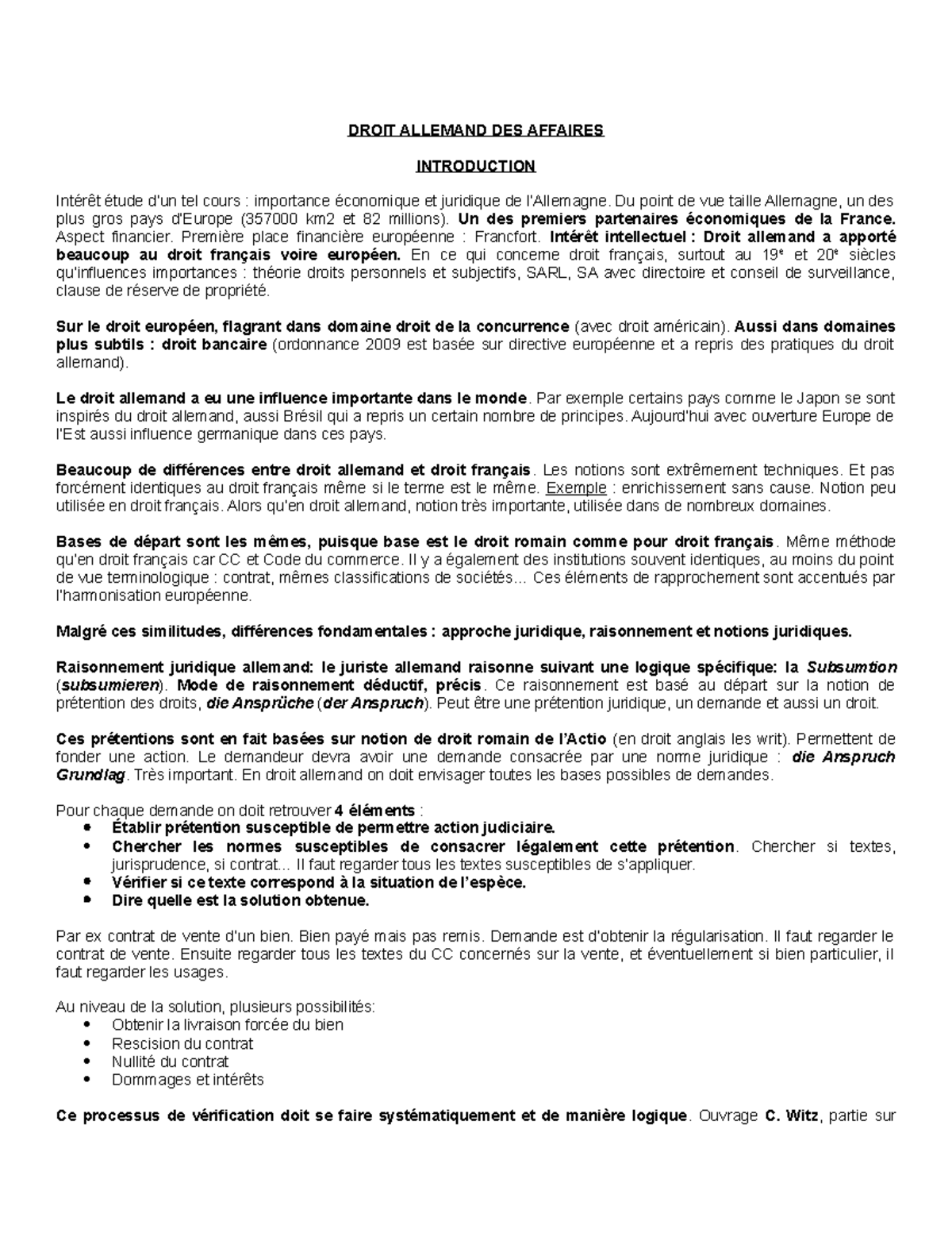 CM Droit allemand des affaires DROIT ALLEMAND DES AFFAIRES