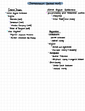 American History I Midterm Exam Essay: Seton Hall - History 1301 10 ...