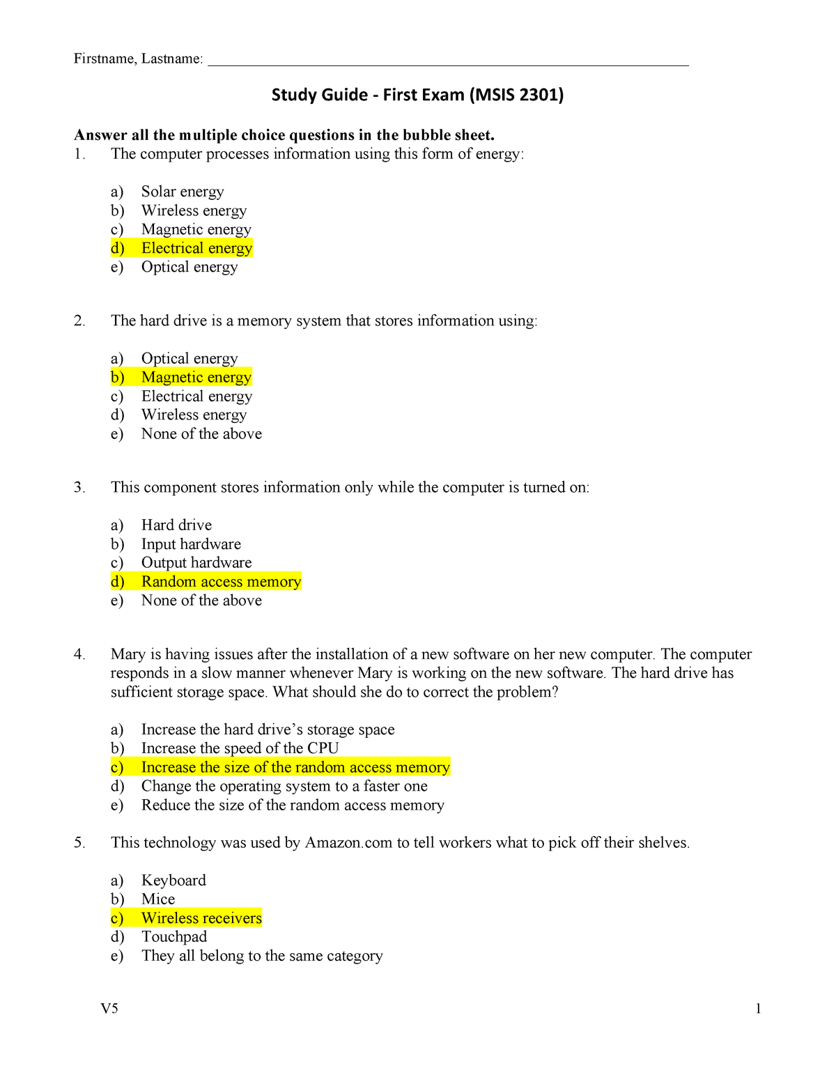 Samplepractice Exam May 2016 Questions And Answers Nu