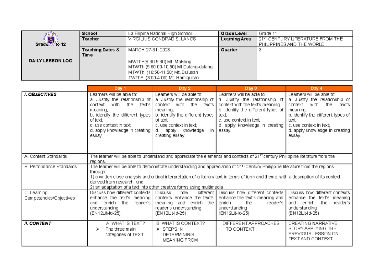 21ST Century Literature Different Context Enhance THE TEXT Meaning