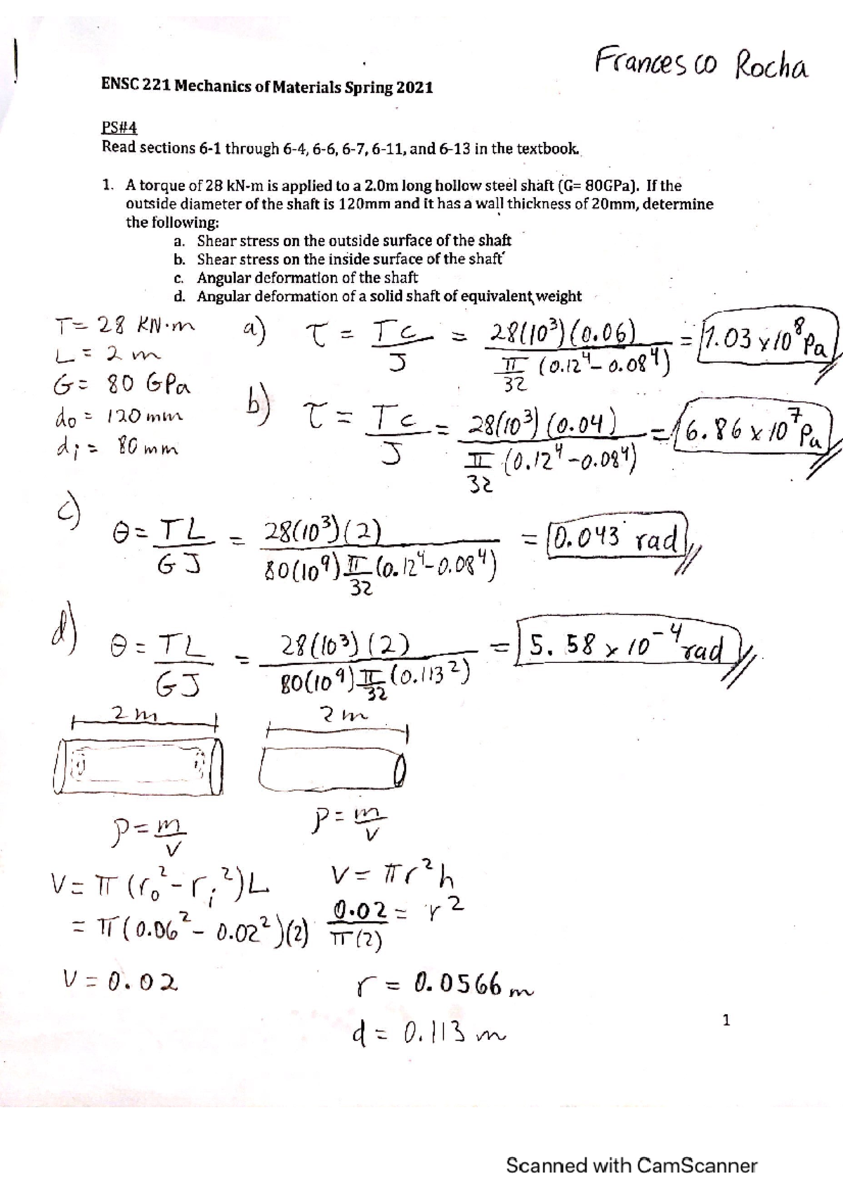 Problem set 4 - ENSC 221 - Studocu