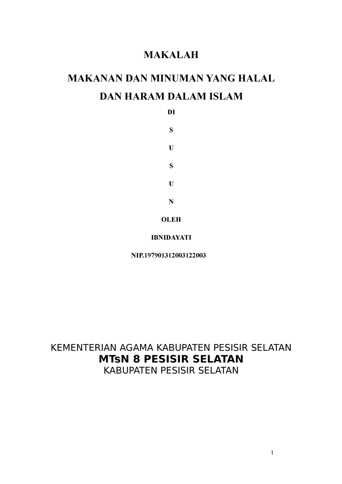 Makalahmakanandanminumanyanghalal 2021 November 1 Makalah Makanan Dan Minuman Yang Halal Dan 3513