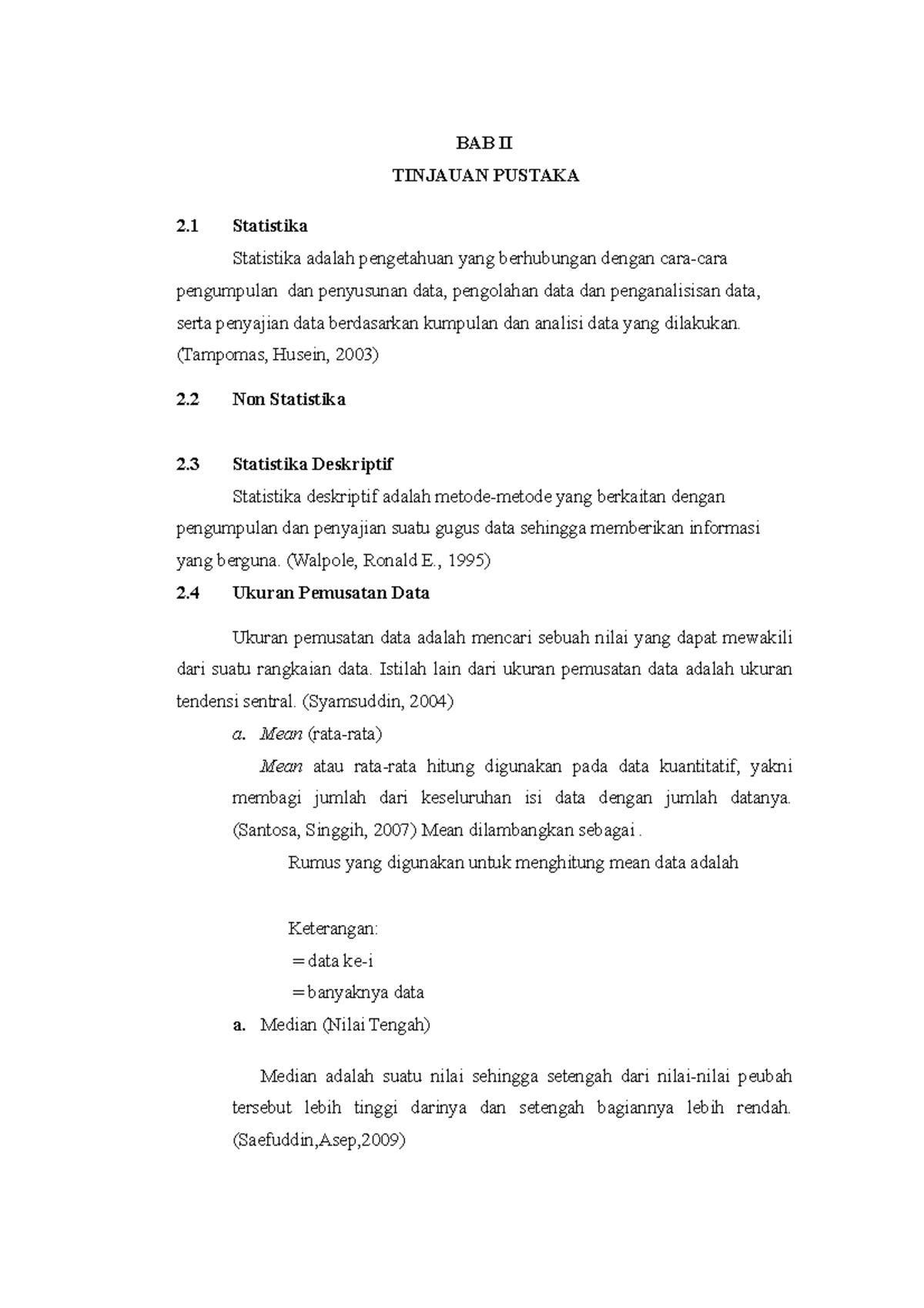 Subm Modul Stat - Pengantar Metode Statistika - BAB II TINJAUAN PUSTAKA ...