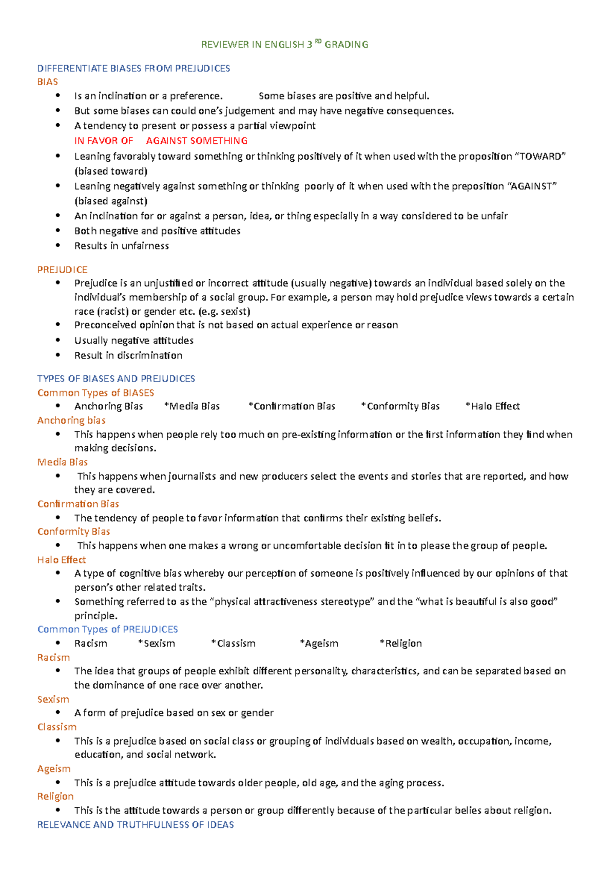 Reviewer IN English 3RD Grading - REVIEWER IN ENGLISH 3RD GRADING ...