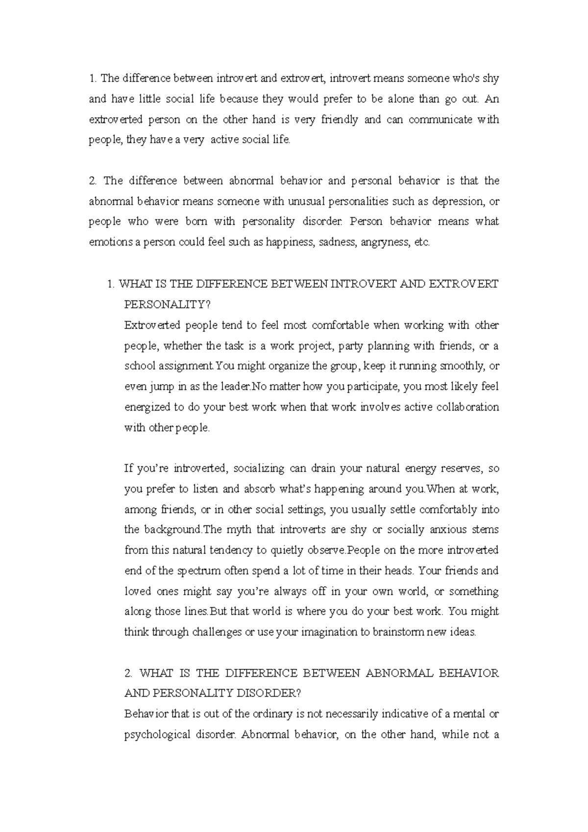 X1 - HBVR-1 Chapter of 1.3 Lecture - The difference between introvert ...