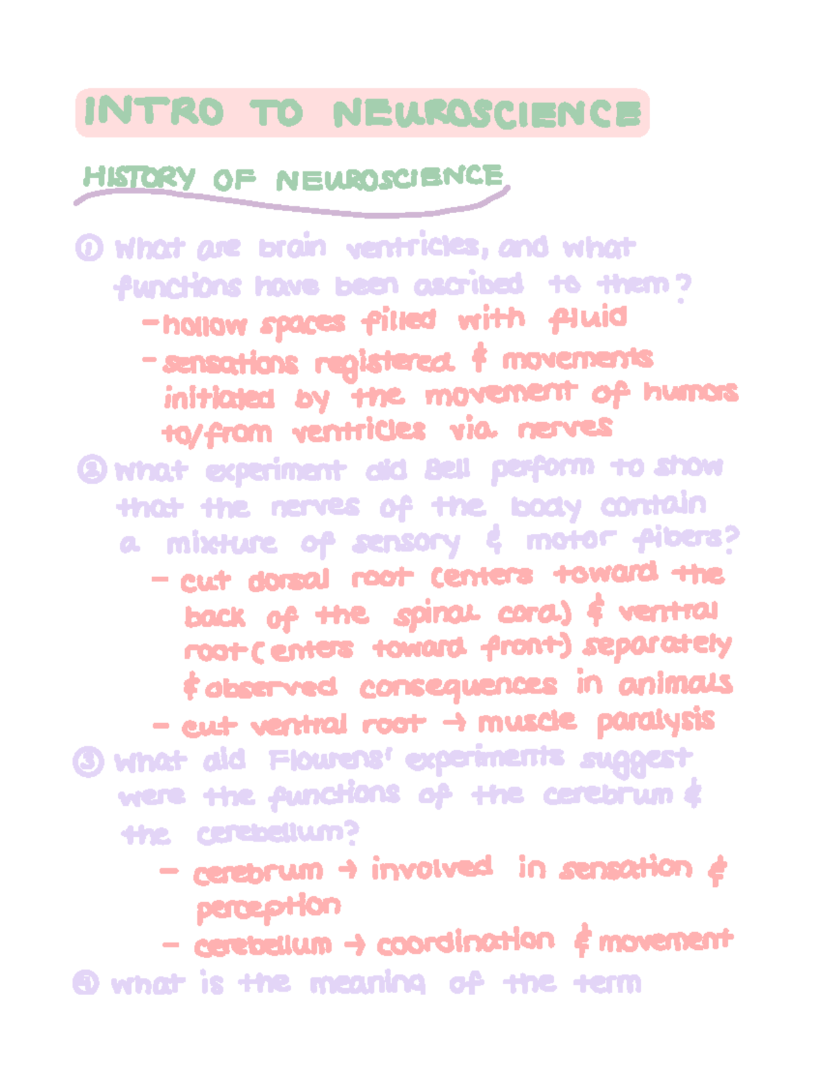 Intro To Neuroscience Midterm 1 Study Guide - INTRO TO NEUROSCIENCE ...