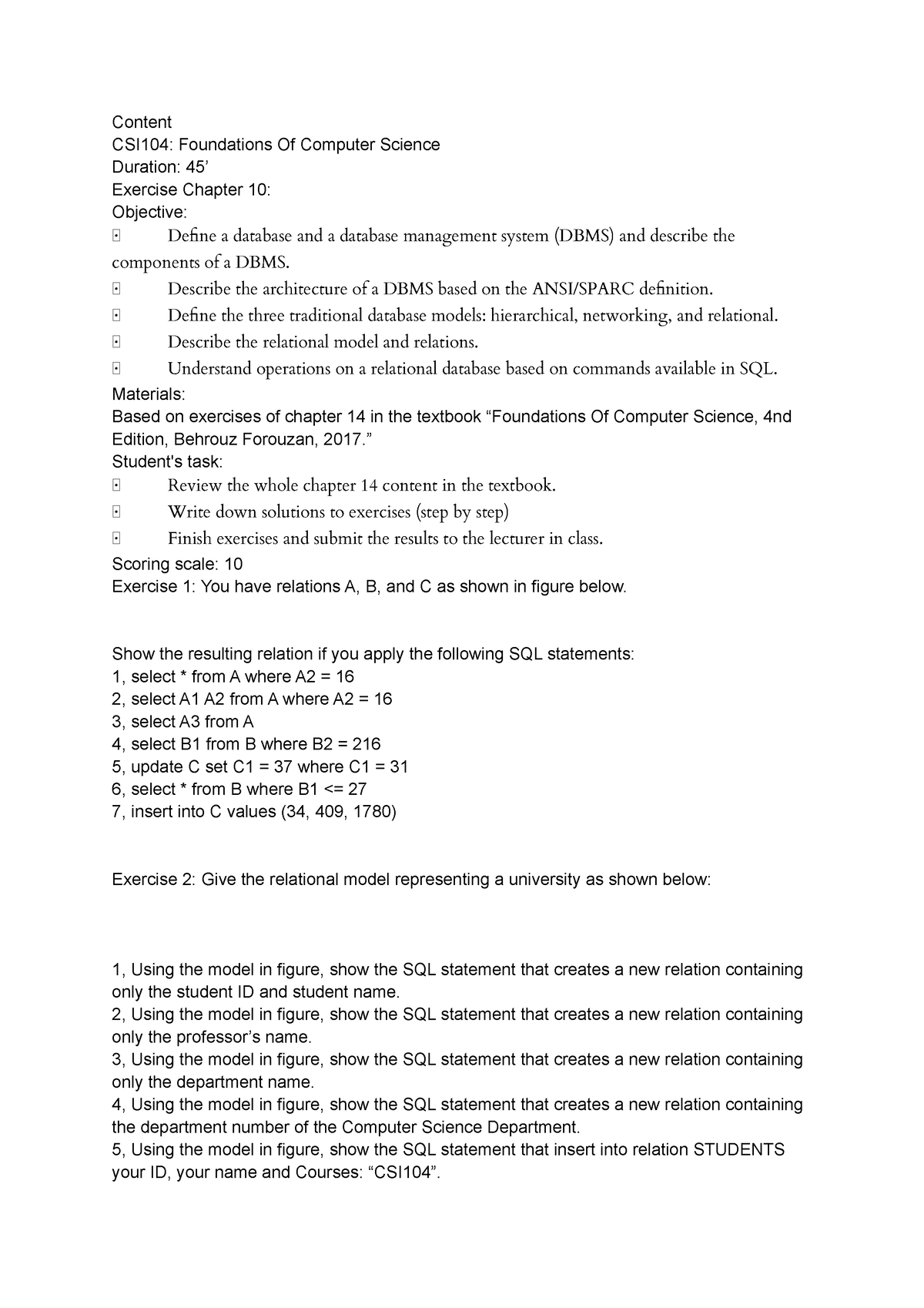 Tài Liệu Không Có Tiêu đề - Content CSI104: Foundations Of Computer ...