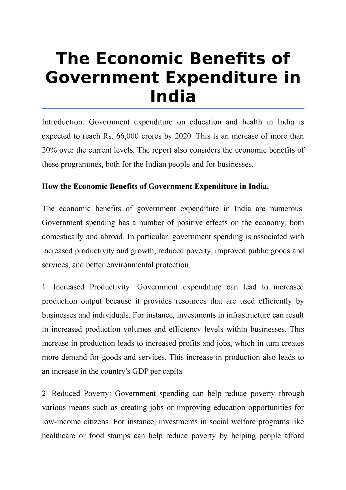 government expenditure essay