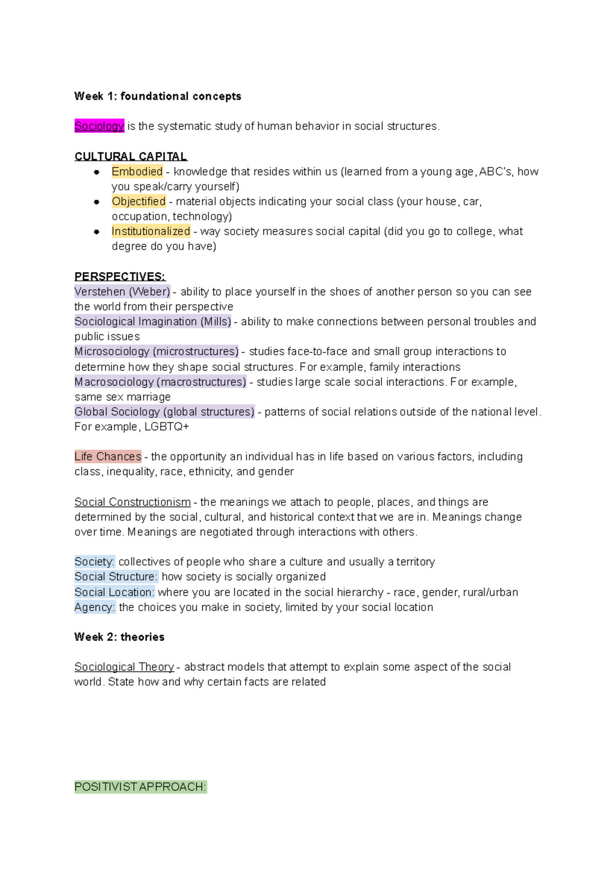 Sociology Final Exam Study Guide - Week 1: Foundational Concepts ...