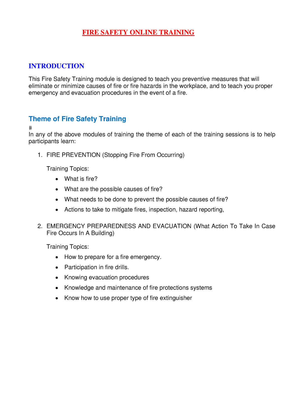 Fire Safety Training Compress Fire Safety Online Training Introduction This Fire Safety 