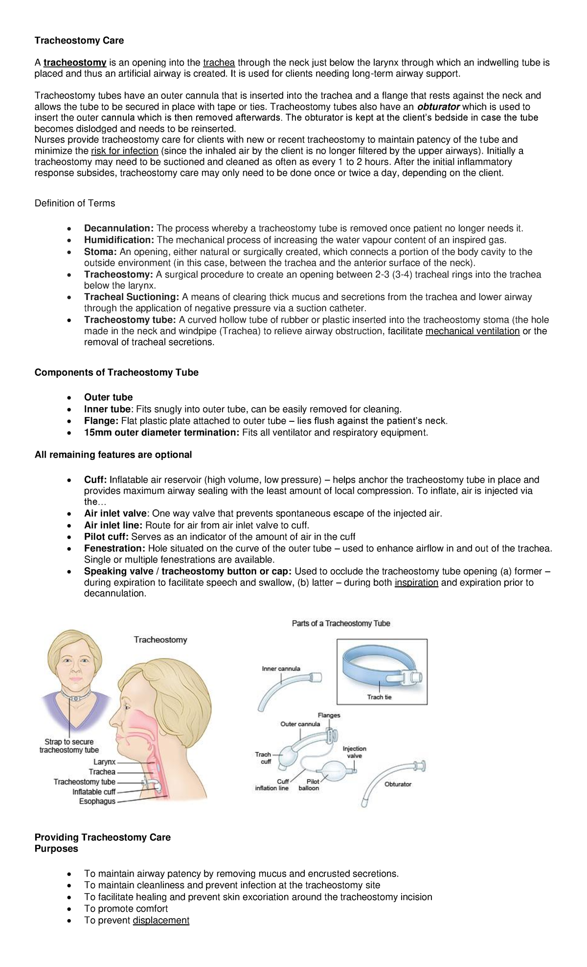 TracheostomyCare Tracheostomy care and procedure Tracheostomy Care