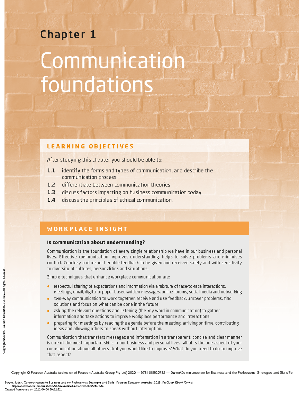 Chapter 1 Communication foundations - Chapter 1 Communication ...