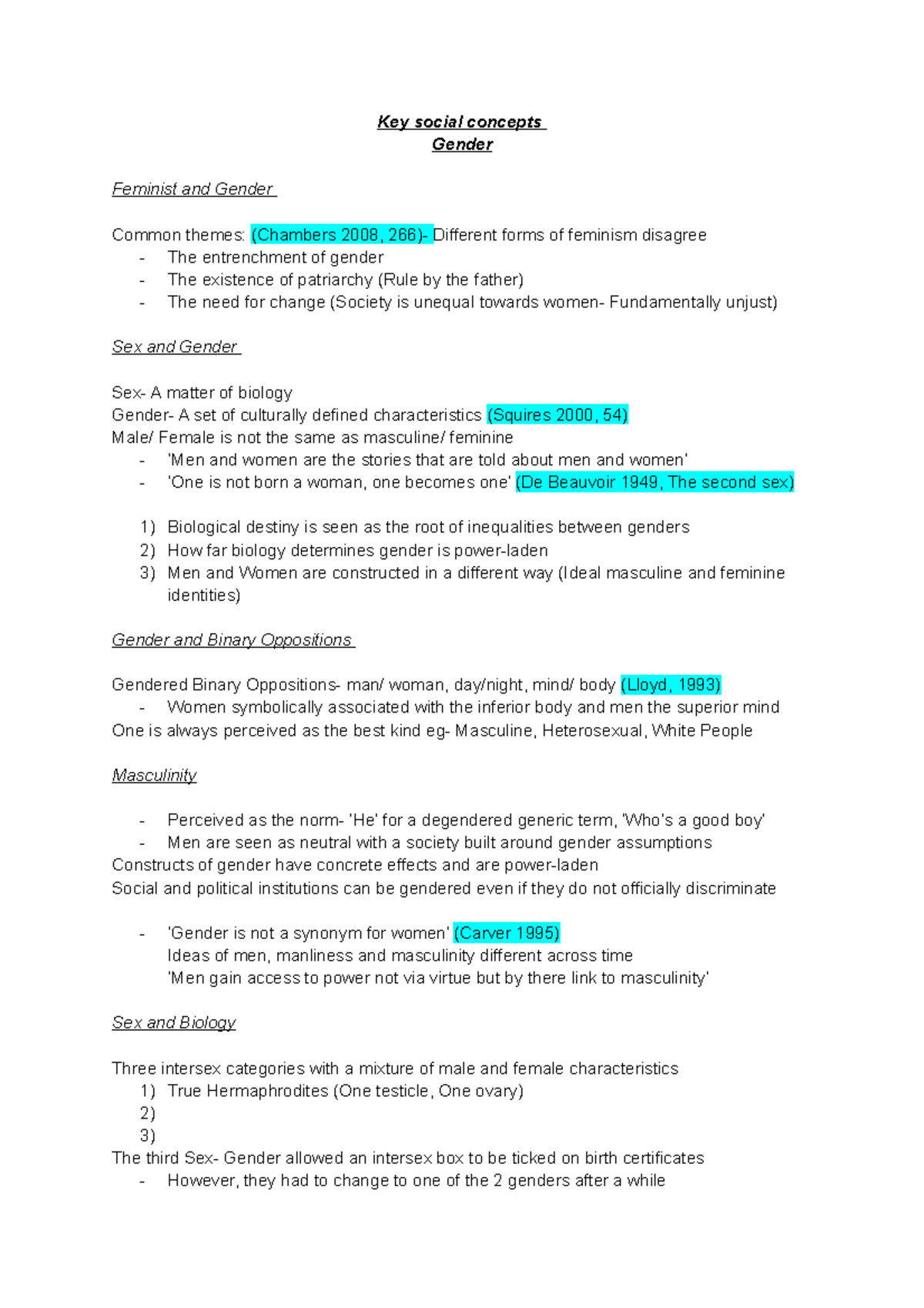Gender Lecture - Key social concepts Gender Feminist and Gender Common ...