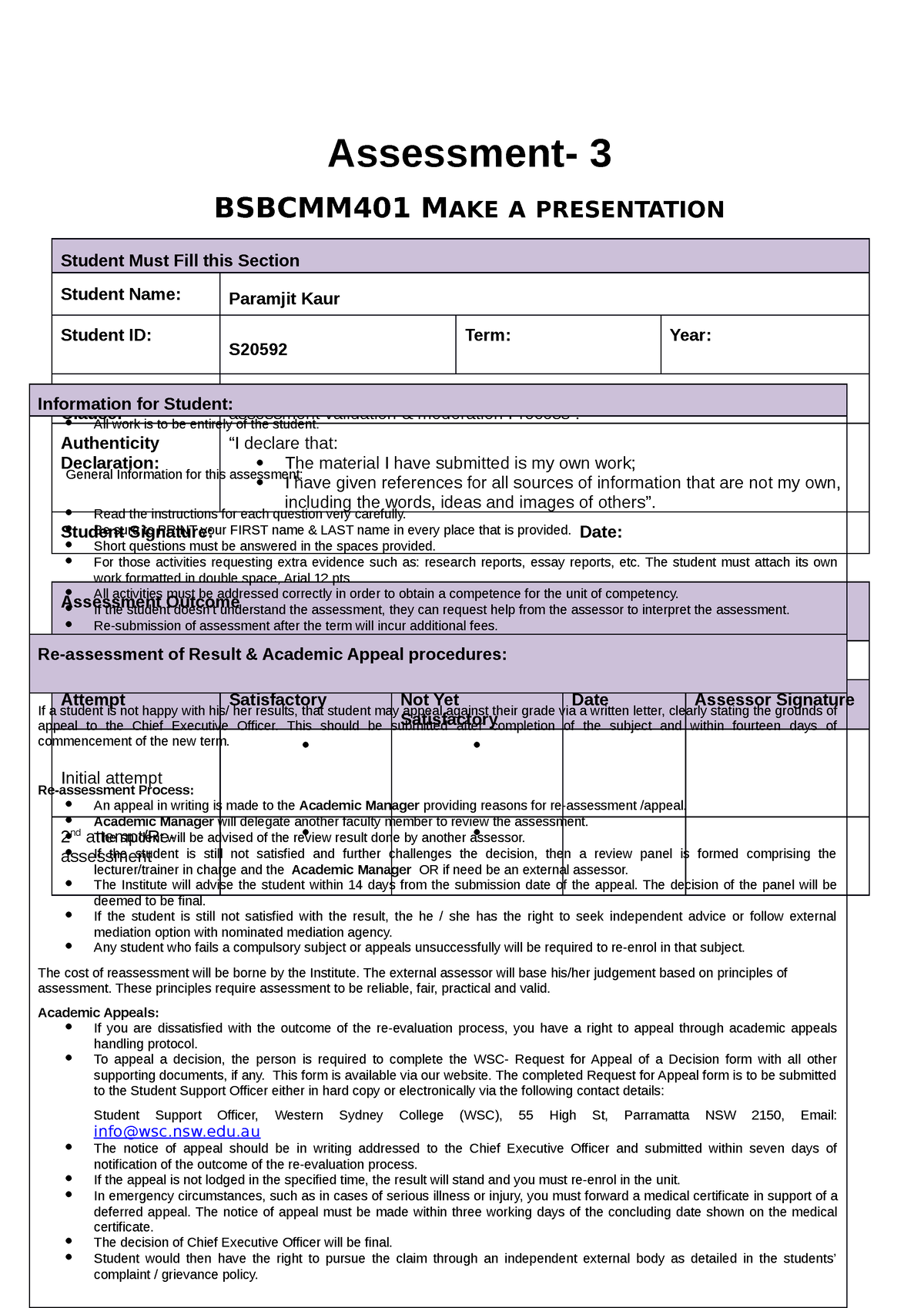 bsbcmm401 make a presentation assessment answers