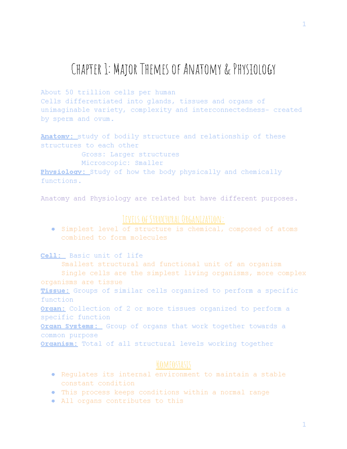 Anatomy Notes 09 07 22 - This Doc is from Chapters 1-4 - Chapter 1 ...