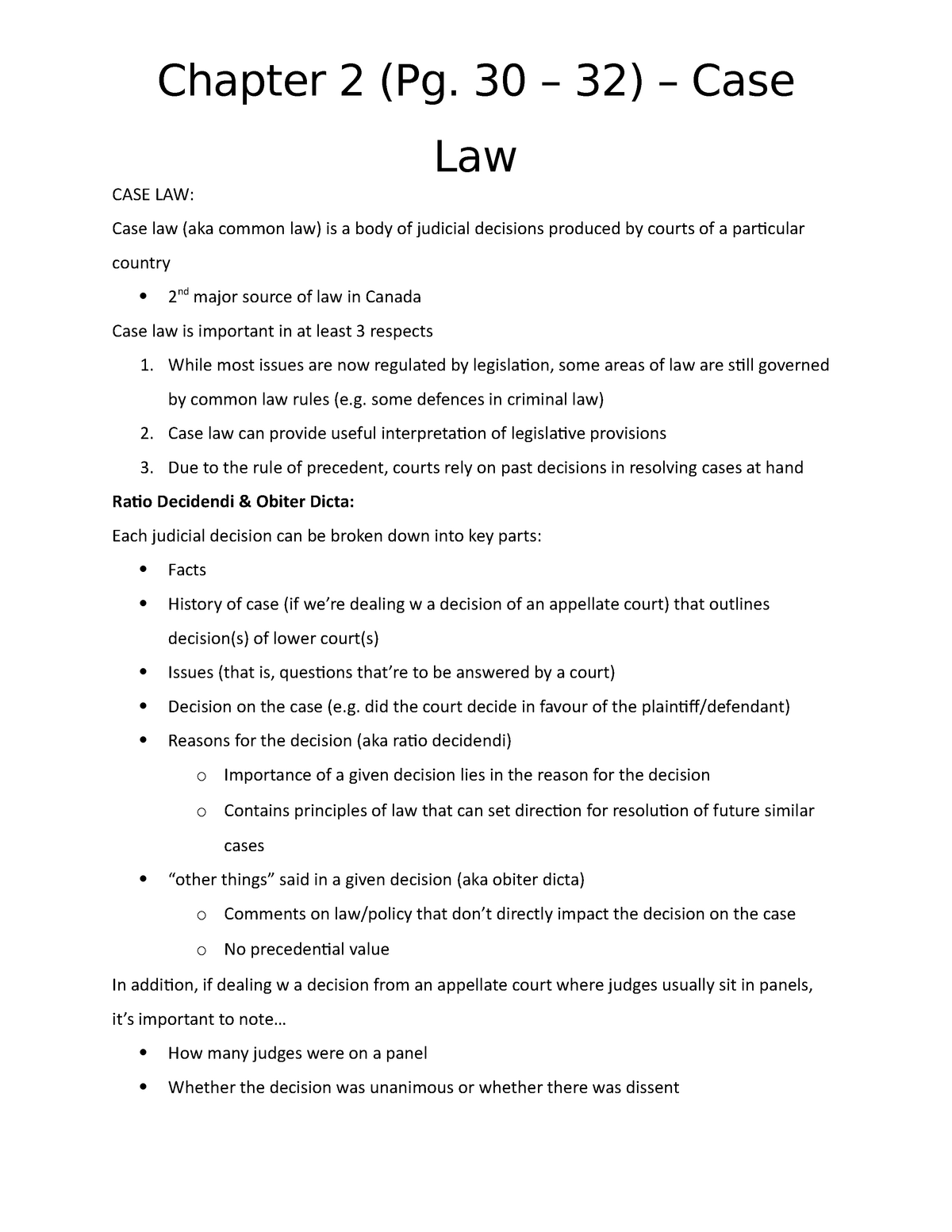 Soc 3260 Chapter 2 Notes Chapter 2 Pg 30 32 Case Law CASE 