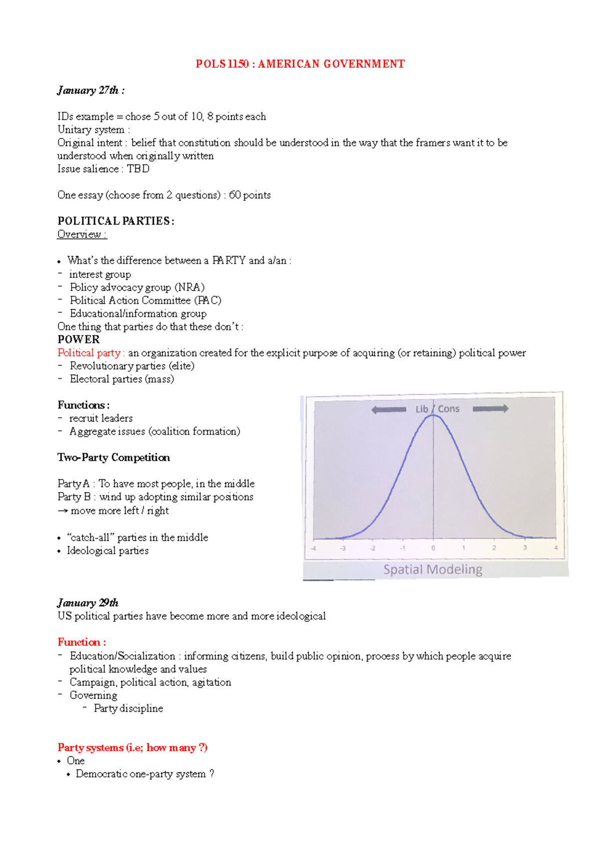 Week 4 - Lecture notes Week 4 - POLS 1150 : AMERICAN GOVERNMENT January ...