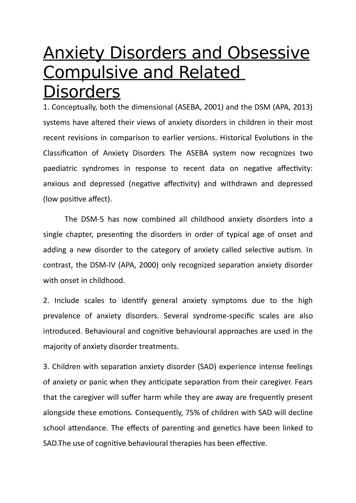 Anxiety Disorders And Obsessive Compulsive - Historical Evolutions In ...