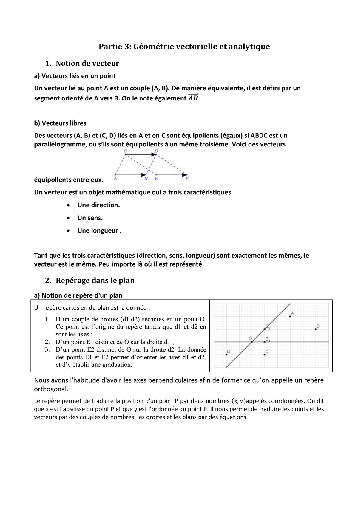 Partie 3-1 - It Will Help You - Partie 3: Géométrie Vectorielle Et ...