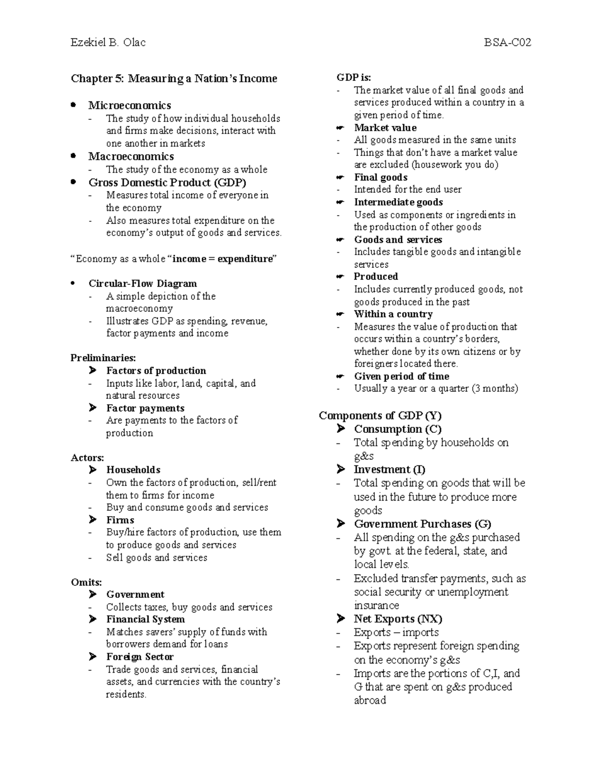 Chapter 5-ecodev - Lecture notes about measuring nation's income ...