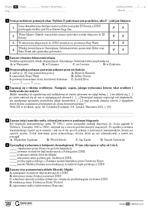 Język polski. Wielki sprawdzian. Klasa V. Test 2. Wersja A Rozdział