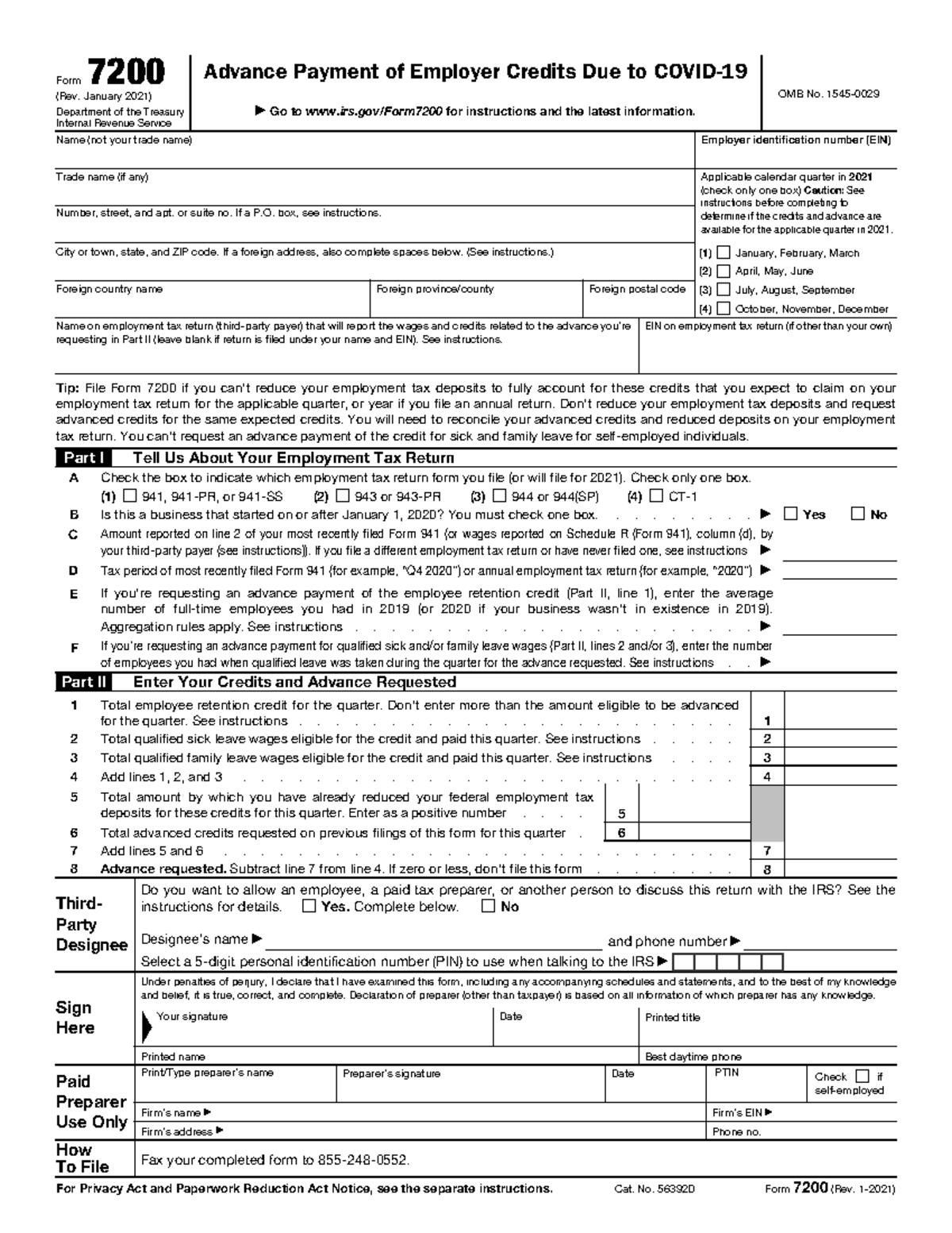 Form 7200-PDF Reader Pro - Form 7200 (Rev. January 2021) Advance ...