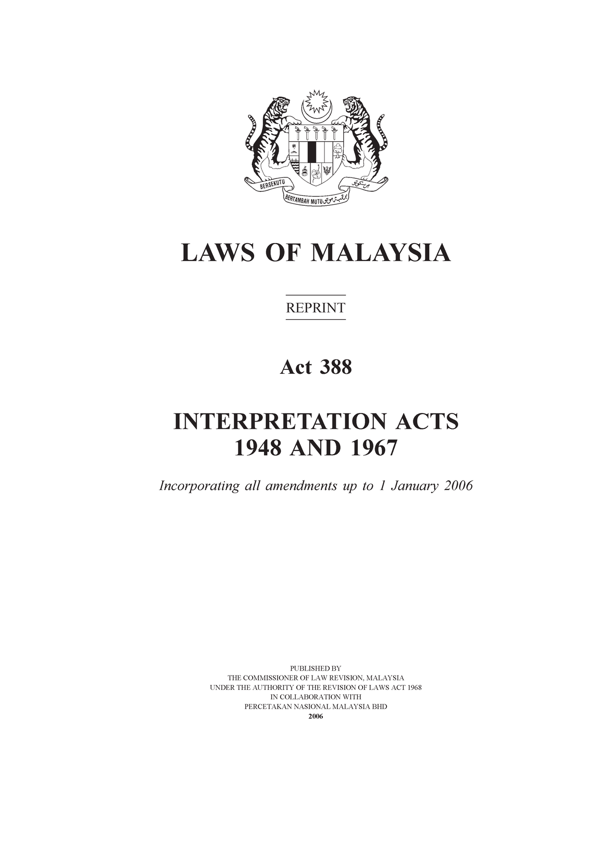 Interpretation ACTS 1948 AND 1967 (Act 388) - Evidence Law I - UKM ...