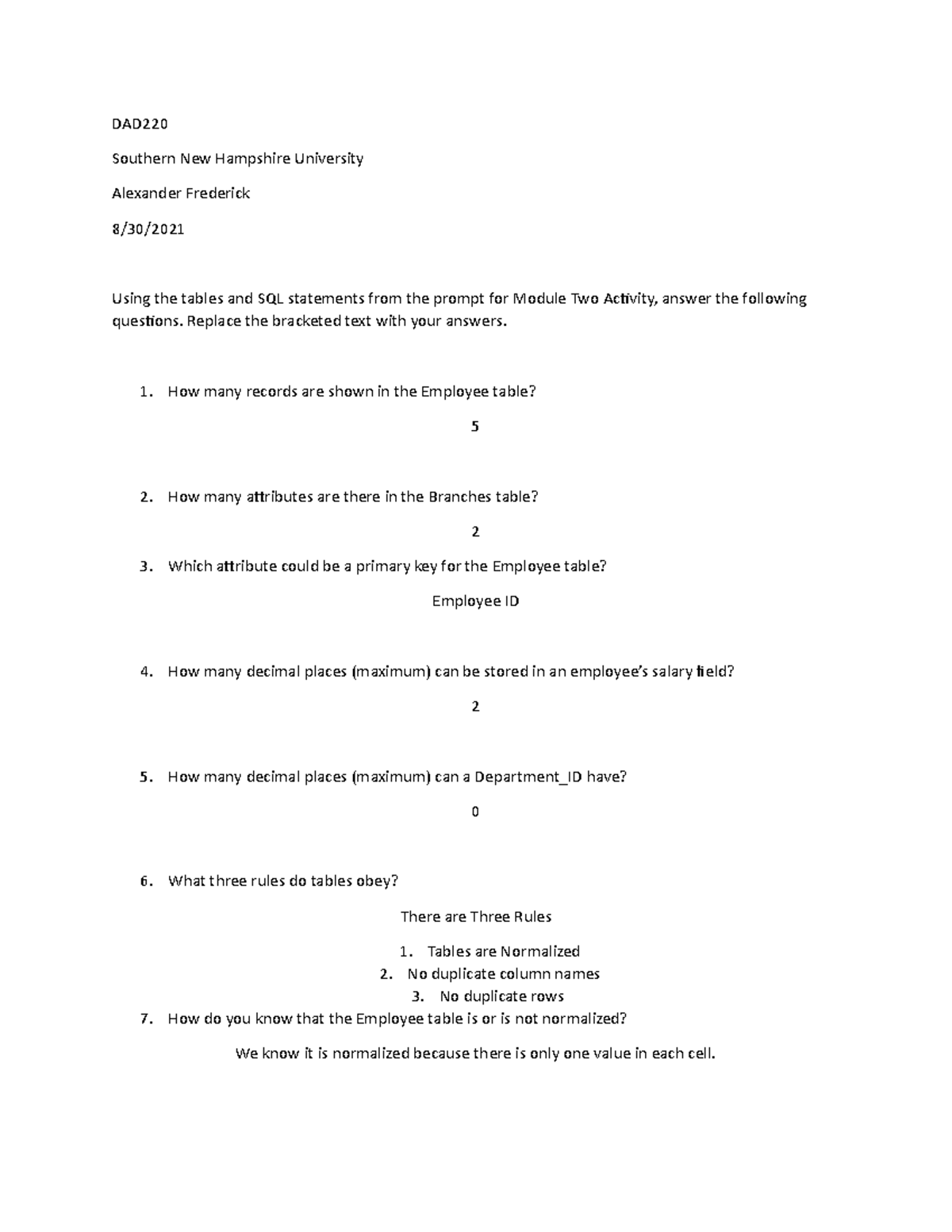 DAD220 2-3 Updating Tables and SQL Identification - DAD Southern New ...