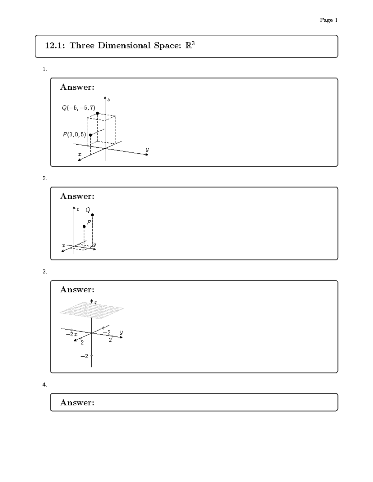 12-01-Three Dimensional Space - Answers - L24 233 - Page 1 12: Three ...