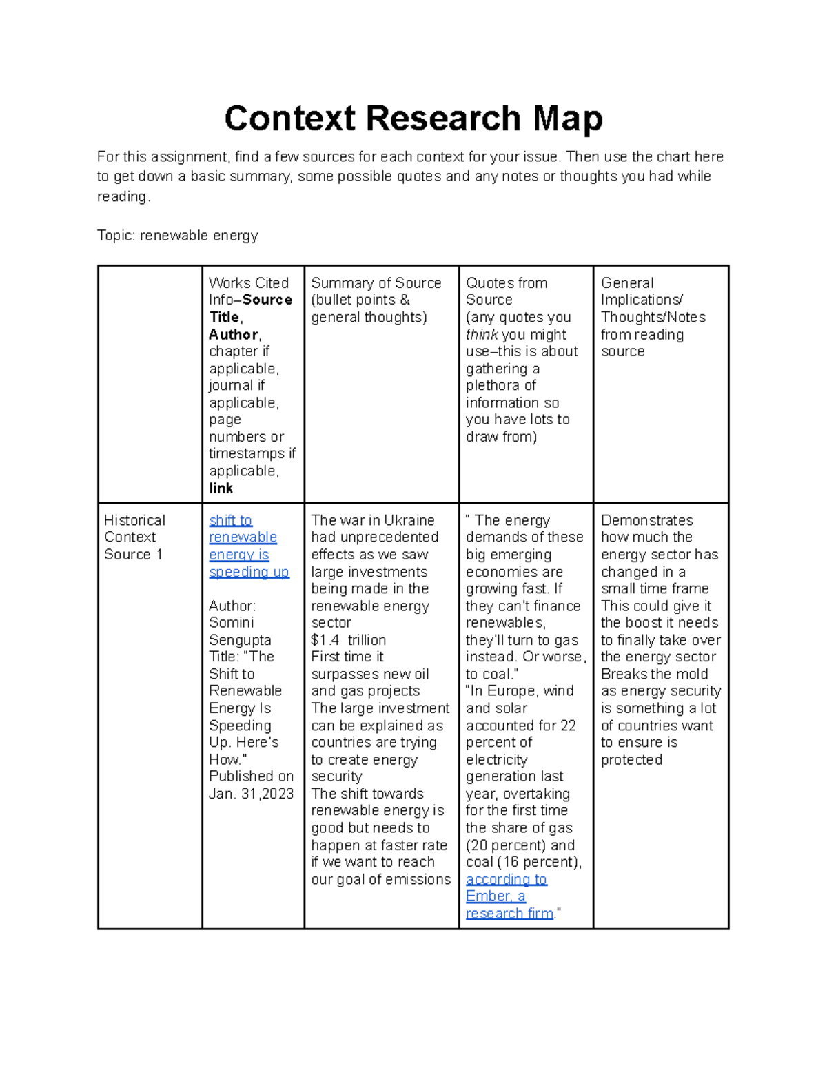 example of context in research proposal