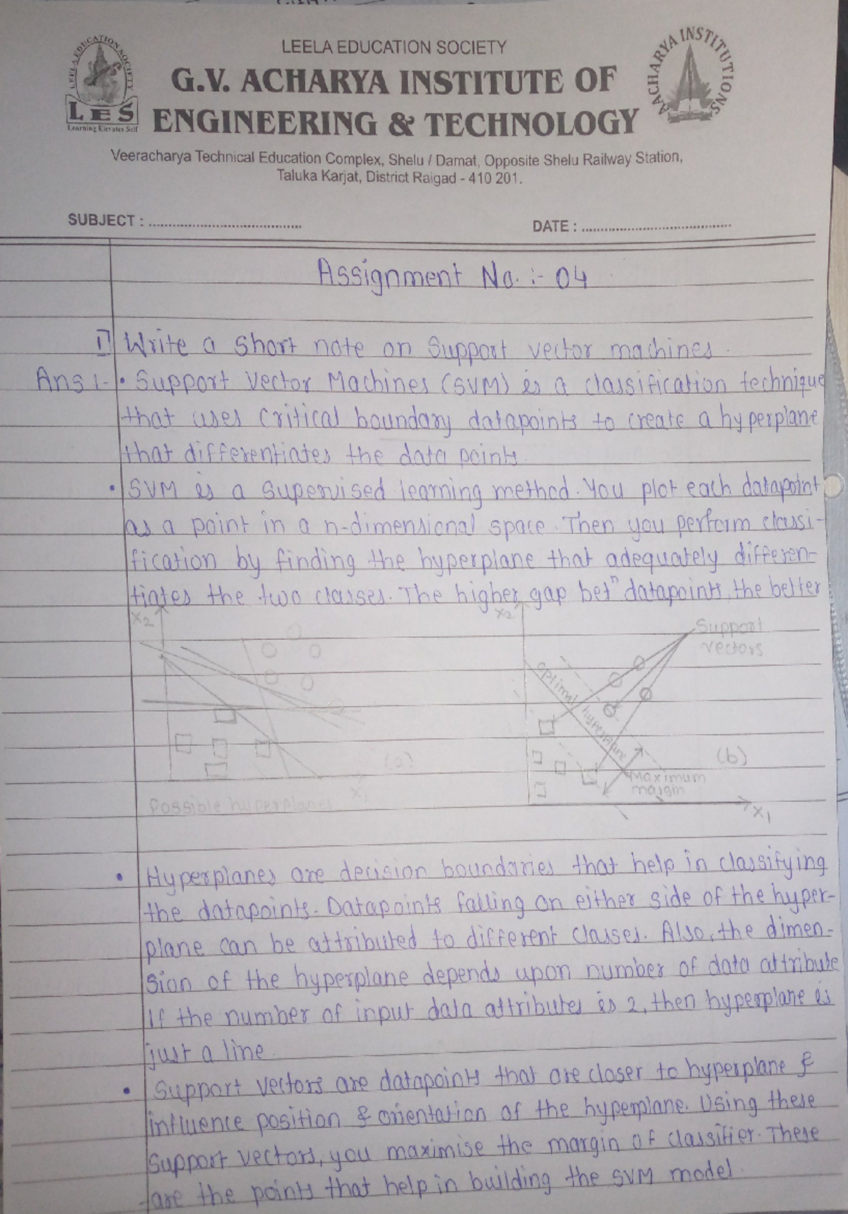 ML 4 - Notes - Computer Engineering - Studocu