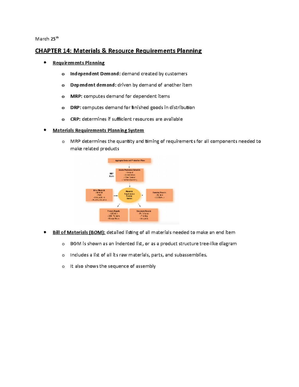 SCHM2301 Chapter 14 - Lecture notes 14 - March 25th CHAPTER 14 ...