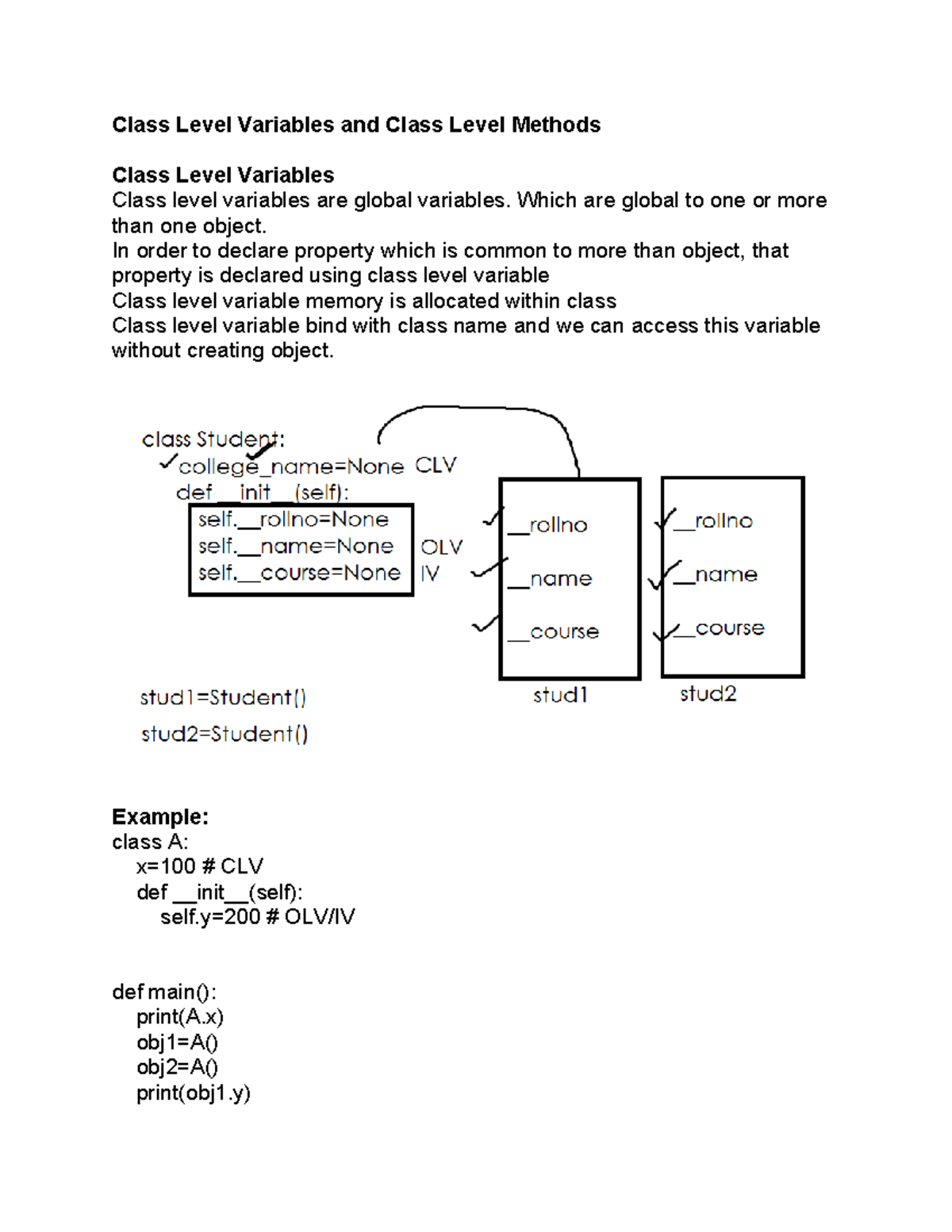 python details about pythons - Class Level Variables and Class Level ...