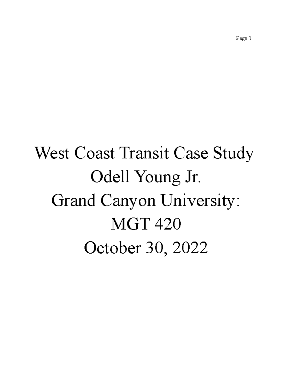 west coast transit case study online