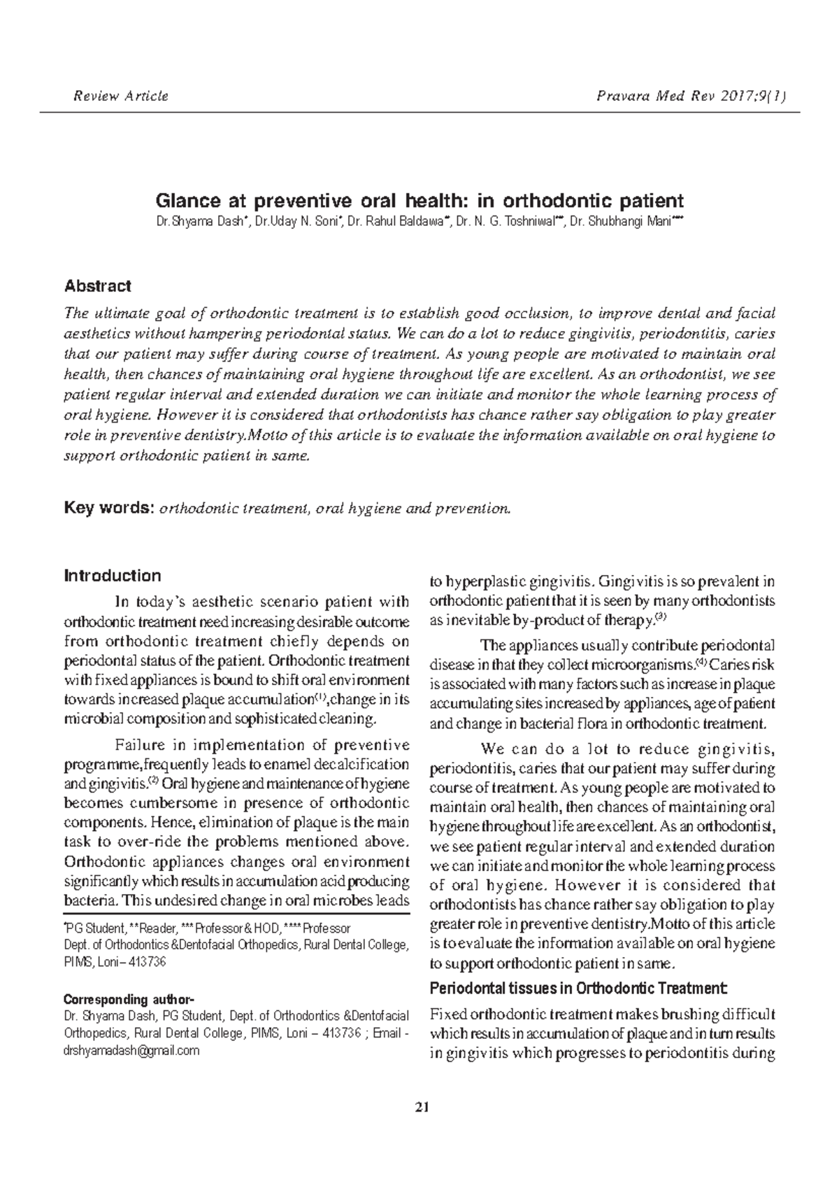 Glance at preventive oral health in orthodontic patient Higiene ORAL ...