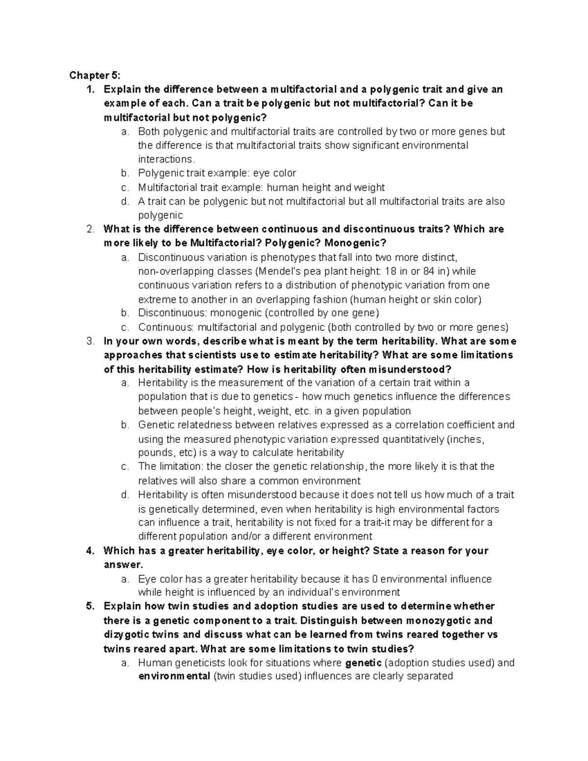 Bio 302 midterm 2 - notes - Chapter 5: 1. Explain the difference ...