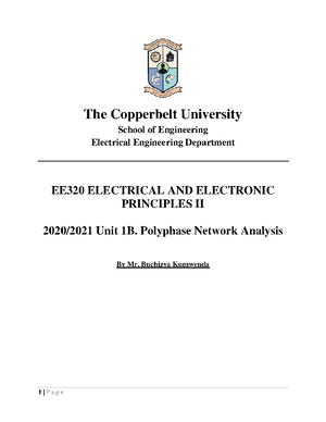 EE220 Analysis of Direct Current Networks-1 - The Copperbelt University ...