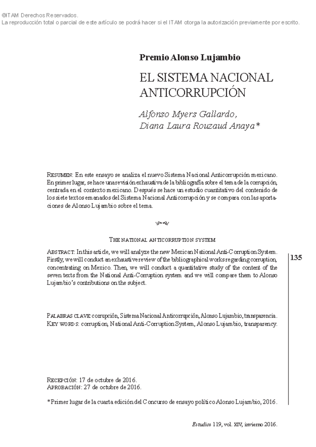 EL Sistema Nacional Anticorrupcion - 135 Premio Alonso Lujambio EL ...