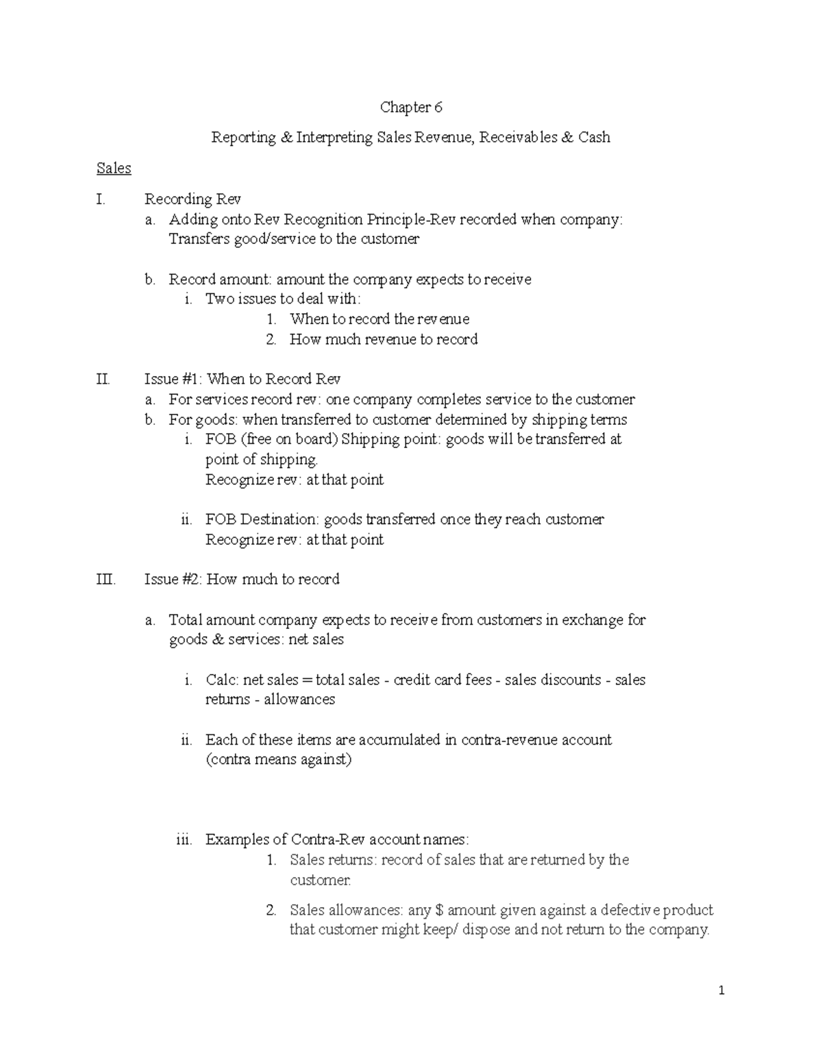 200 Chapter 6 Student Outline - Chapter 6 Reporting & Interpreting ...